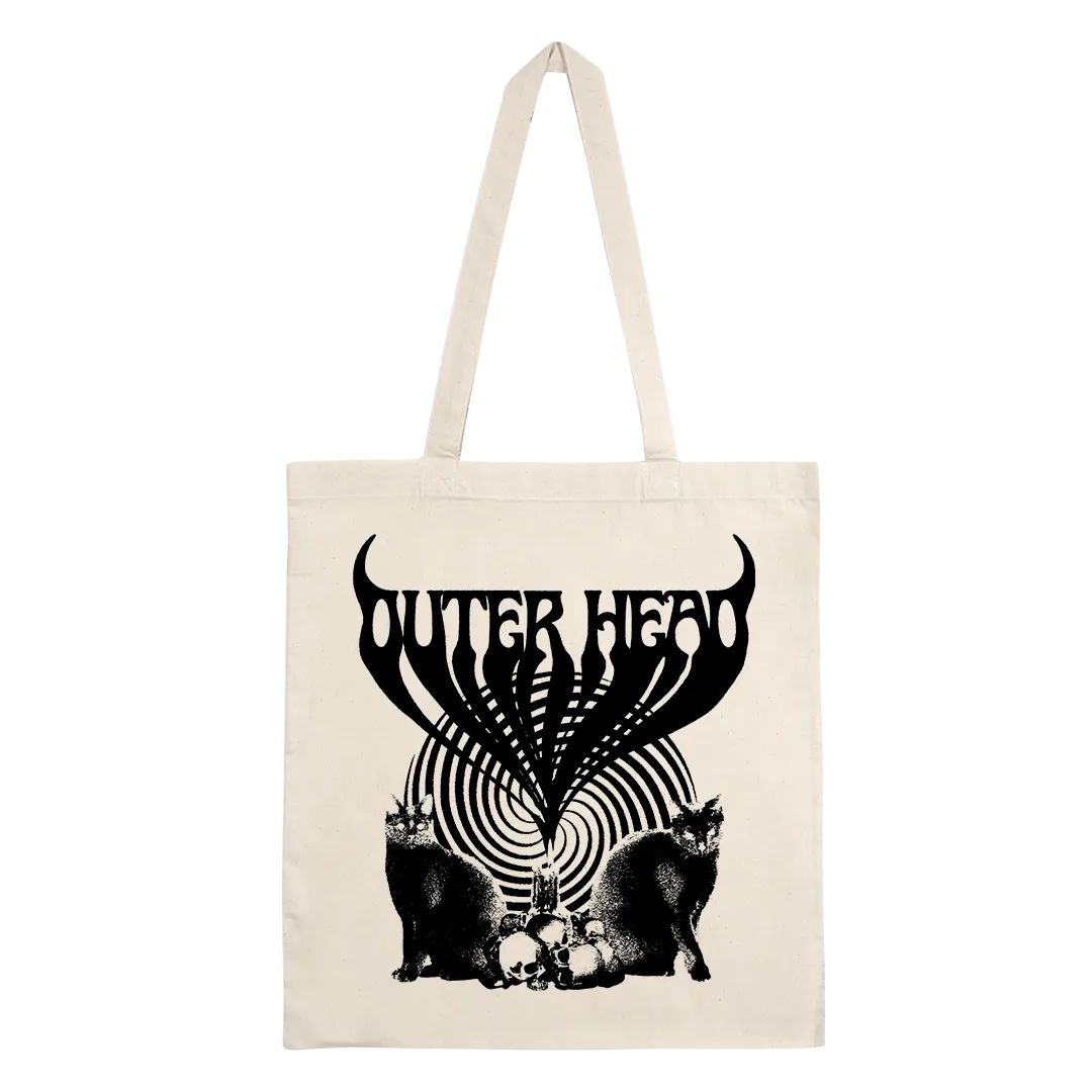 Outer Head - Catdemonium (Black) Tote Bag - Natural