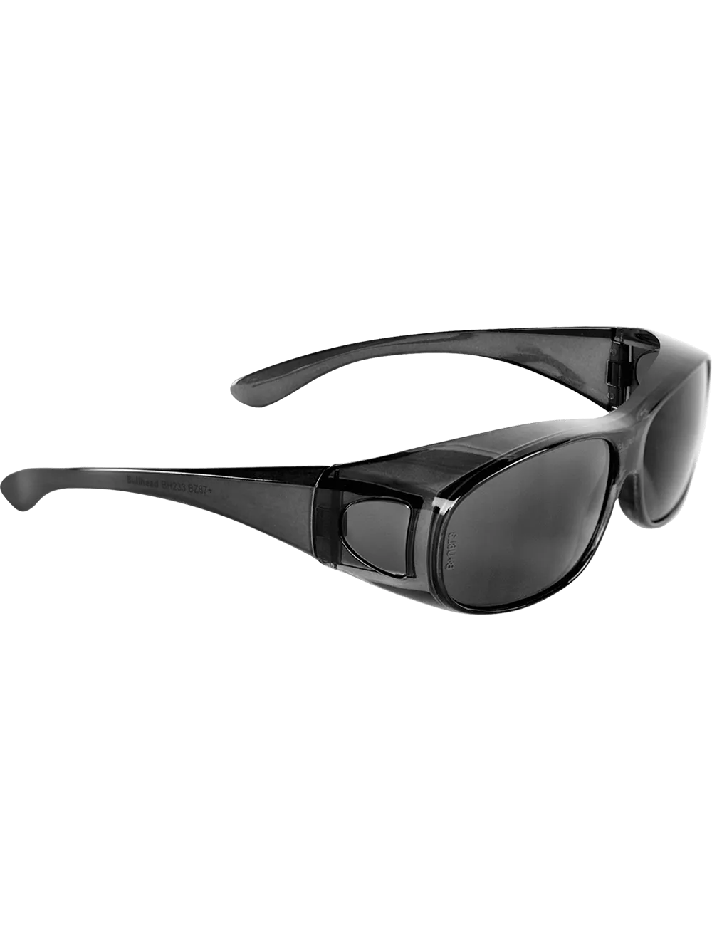 Over-the-Glass Smoke Lens, Crystal Black Frame Safety Glasses - BH233