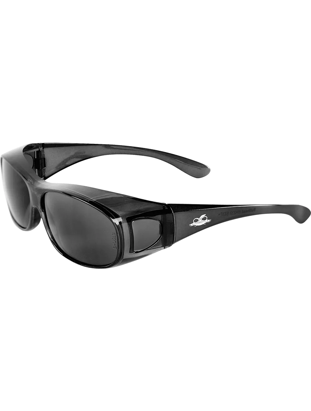 Over-the-Glass Smoke Lens, Crystal Black Frame Safety Glasses - BH233