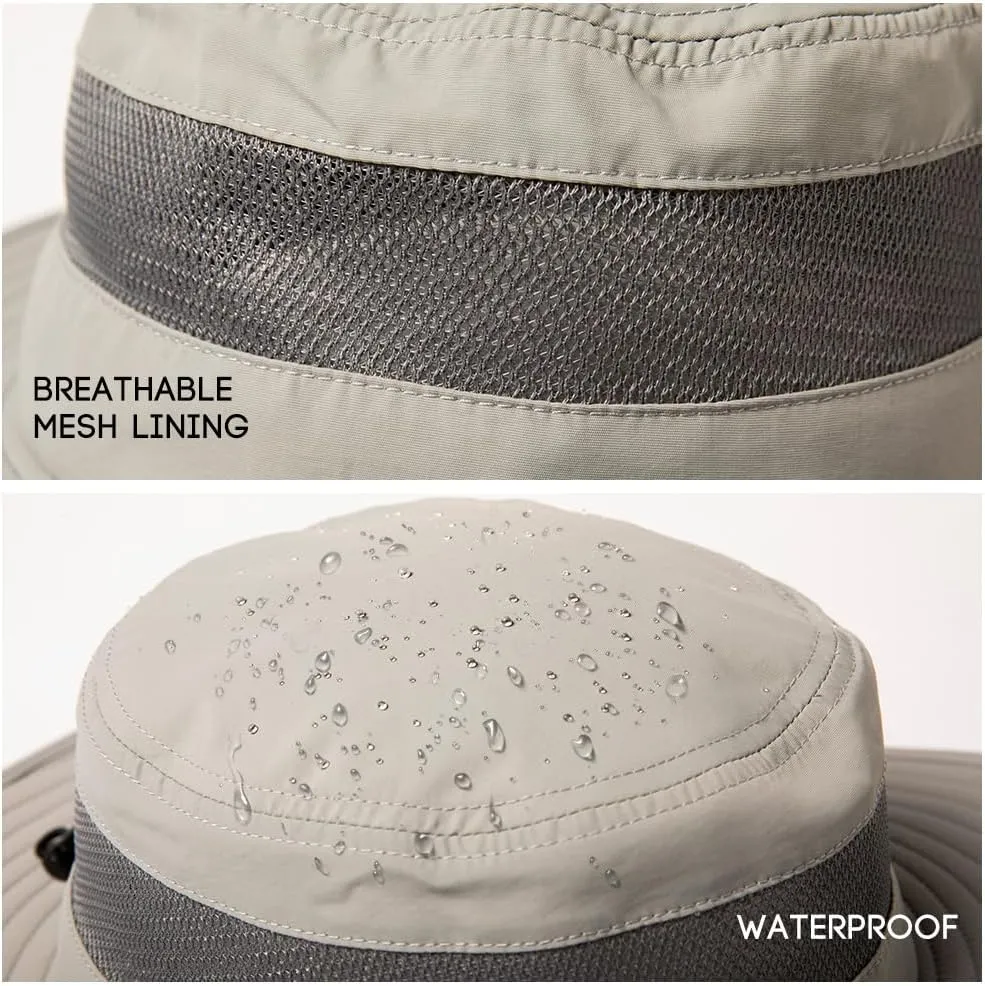Oversized XL XXL Mens Waterproof UPF50  Golf Bucket Sun Hats Big Head Boonie Safari Wide Brim Fishing