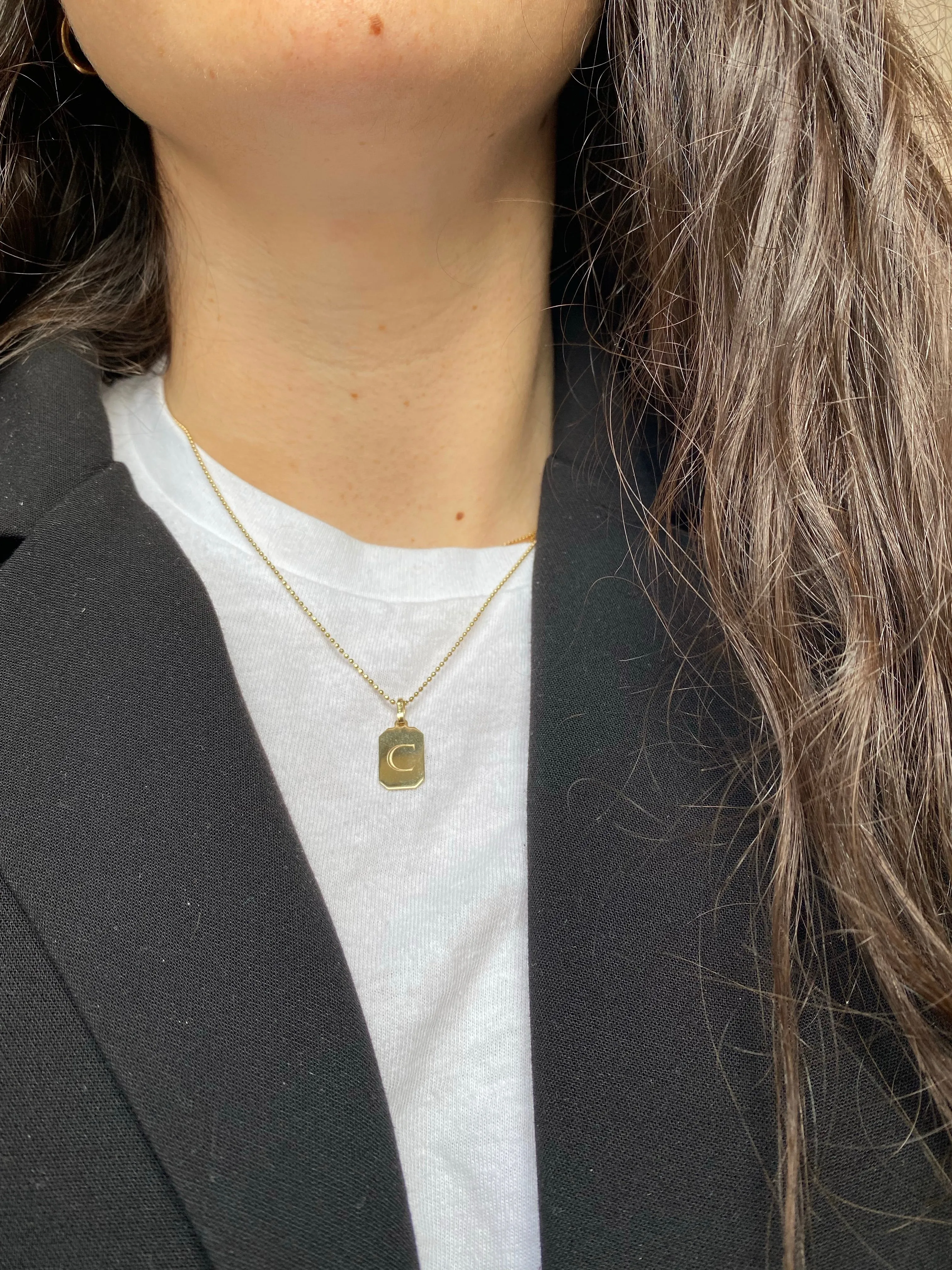Rectangular Dog Tag Charm