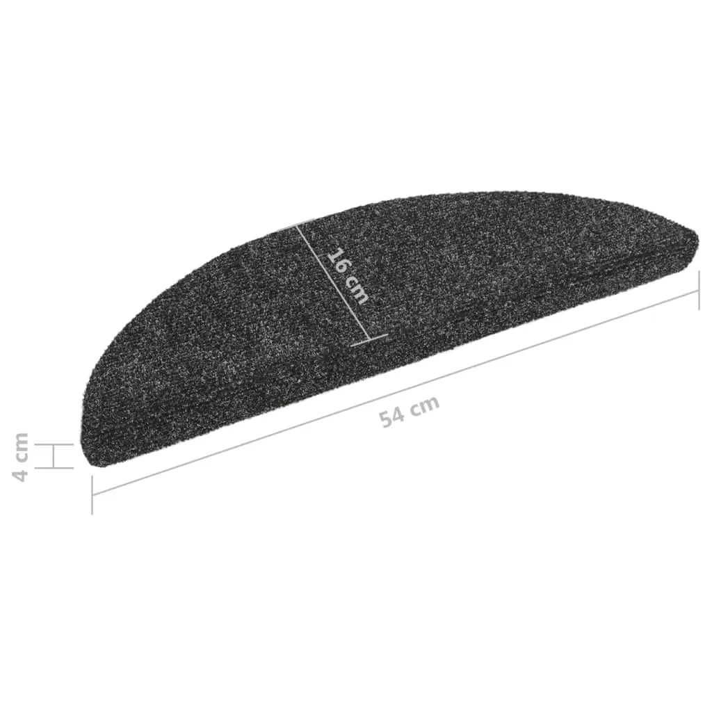 Self-adhesive Stair Mats 10 pcs Dark Grey 56x17x3 cm Needle Punch