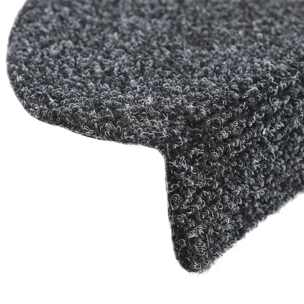 Self-adhesive Stair Mats 10 pcs Dark Grey 56x17x3 cm Needle Punch