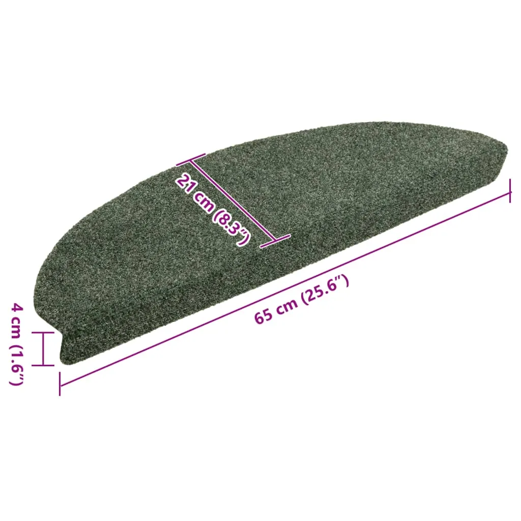 Self-adhesive Stair Mats 5 pcs Green 65x21x4 cm Needle Punch