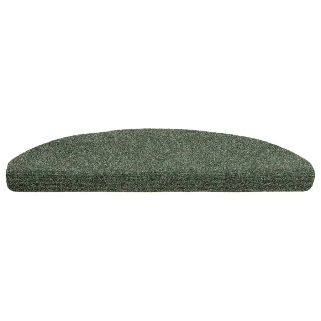 Self-adhesive Stair Mats 5 pcs Green 65x21x4 cm Needle Punch