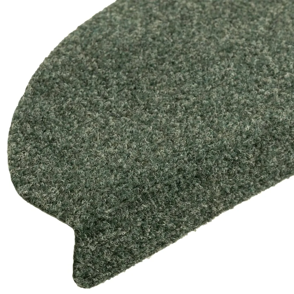 Self-adhesive Stair Mats 5 pcs Green 65x21x4 cm Needle Punch