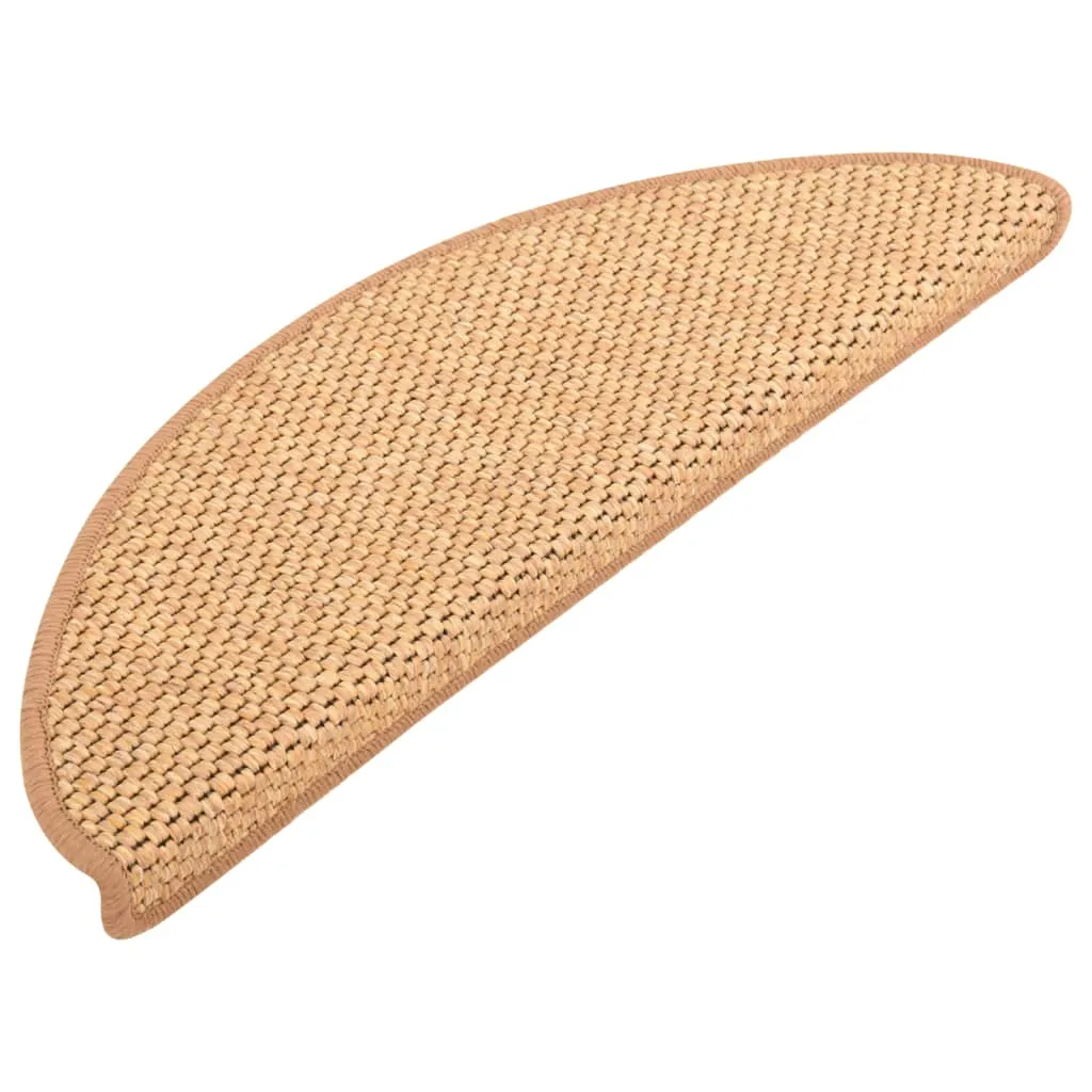 Self-adhesive Stair Mats Sisal-Look 15 pcs 65x25 cm Orange