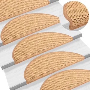 Self-adhesive Stair Mats Sisal-Look 15 pcs 65x25 cm Orange