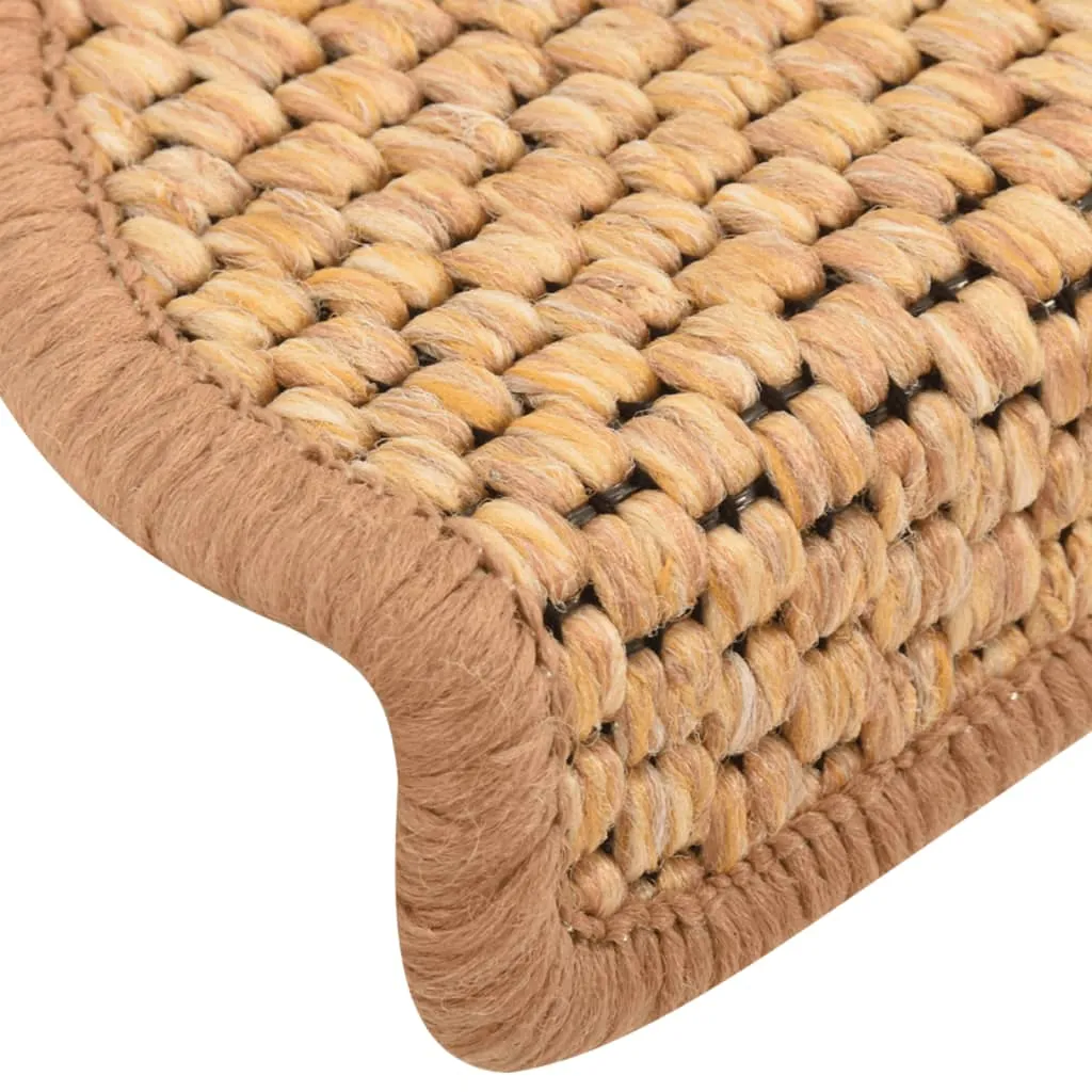 Self-adhesive Stair Mats Sisal-Look 15 pcs 65x25 cm Orange