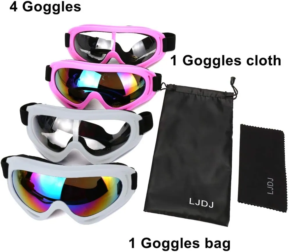Ski Goggles, Pack of 4 - Snowboard Motorcycle Goggles Tactical Combat Military Glasses