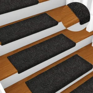 Stair Mats 5 pcs Black 65x21x4 cm Needle Punch
