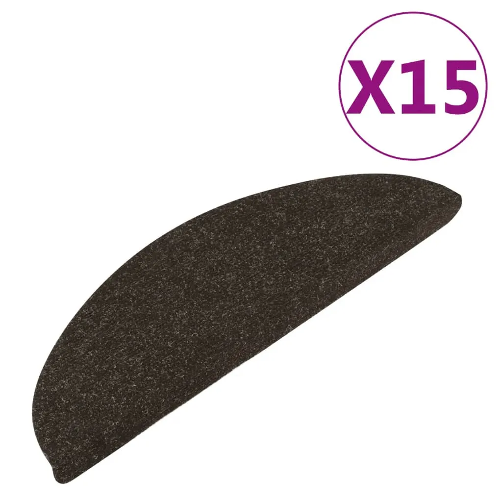 Stair Mats Self-adhesive 15 pcs 56x17x3 cm Anthracite