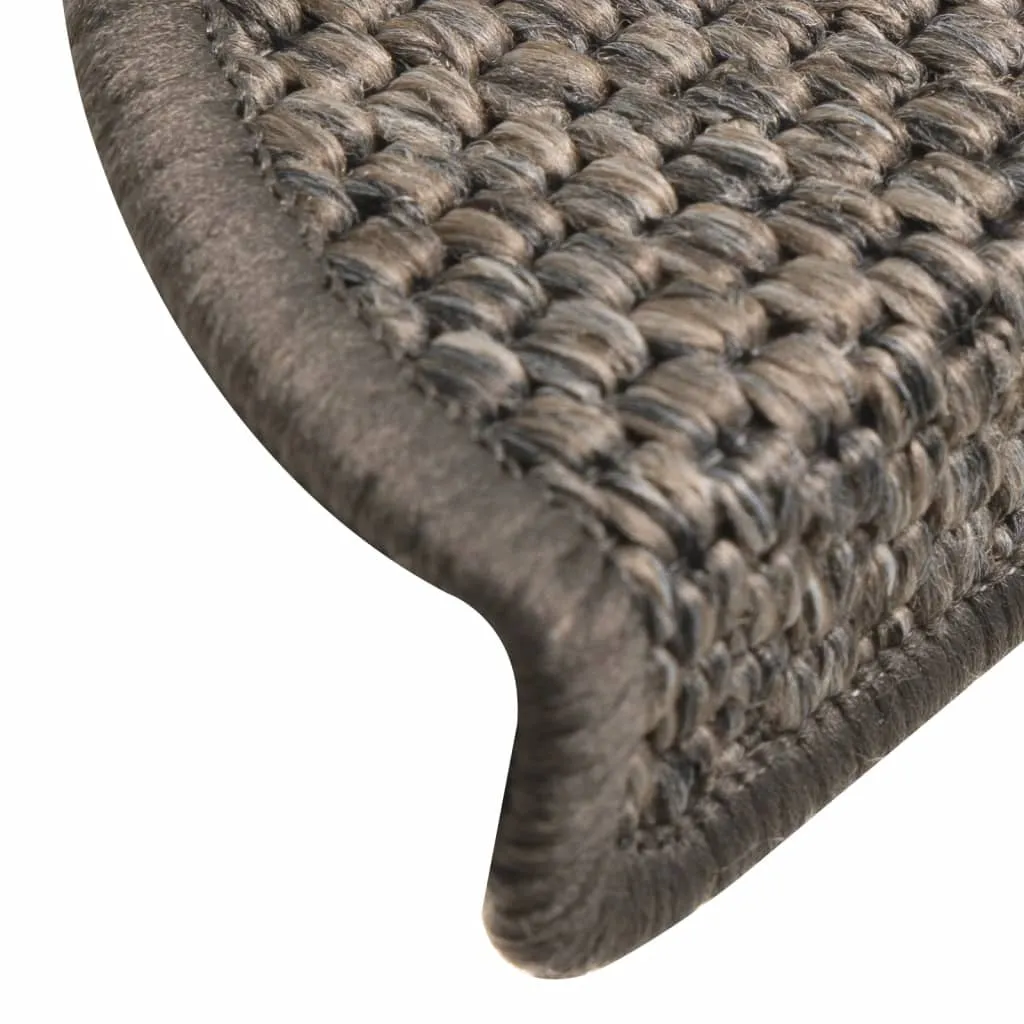 Stair Mats Self-adhesive Sisal-Look 15 pcs 56x17x3 cm Brown Beige