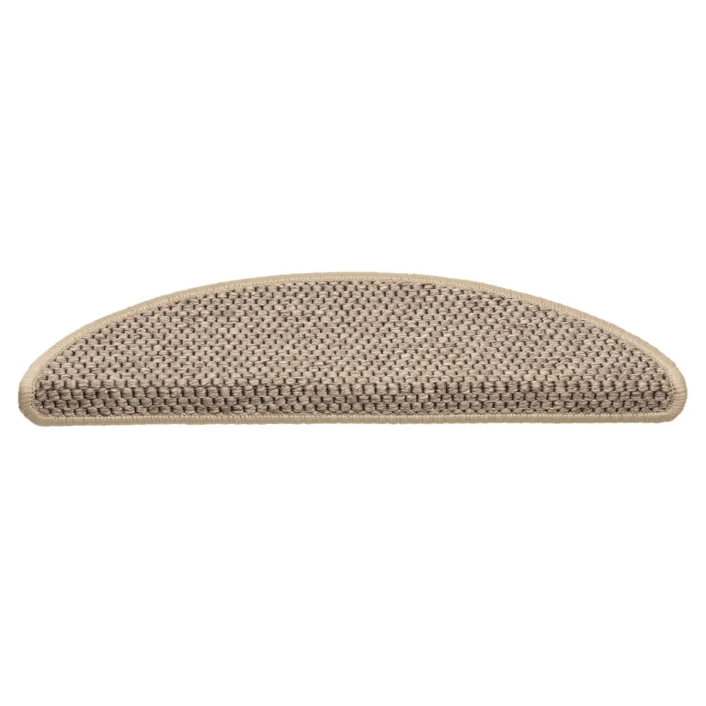 Stair Mats Self-adhesive Sisal-Look 15 pcs 56x17x3 cm Dark Beige