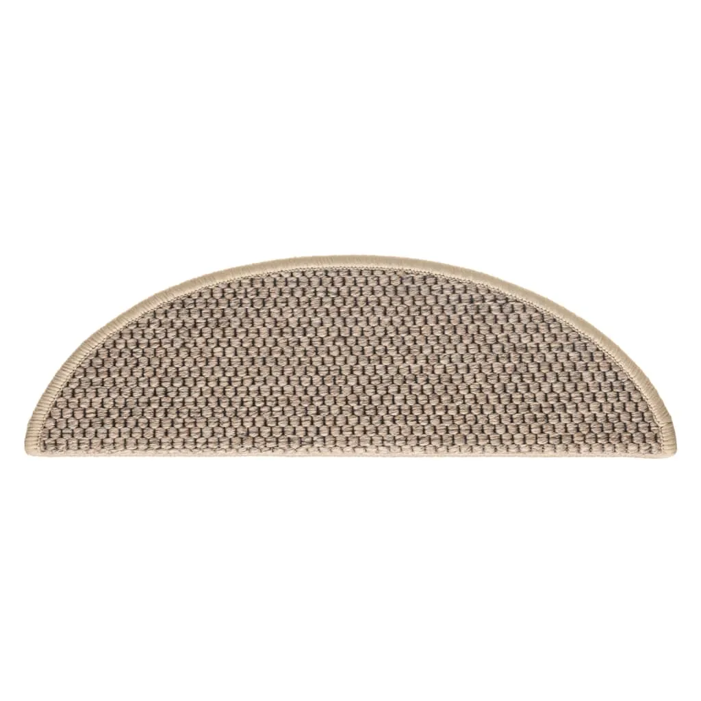 Stair Mats Self-adhesive Sisal-Look 15 pcs 56x17x3 cm Dark Beige