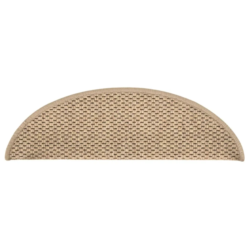 Stair Mats Self-adhesive Sisal-Look 15 pcs 56x17x3 cm Sand