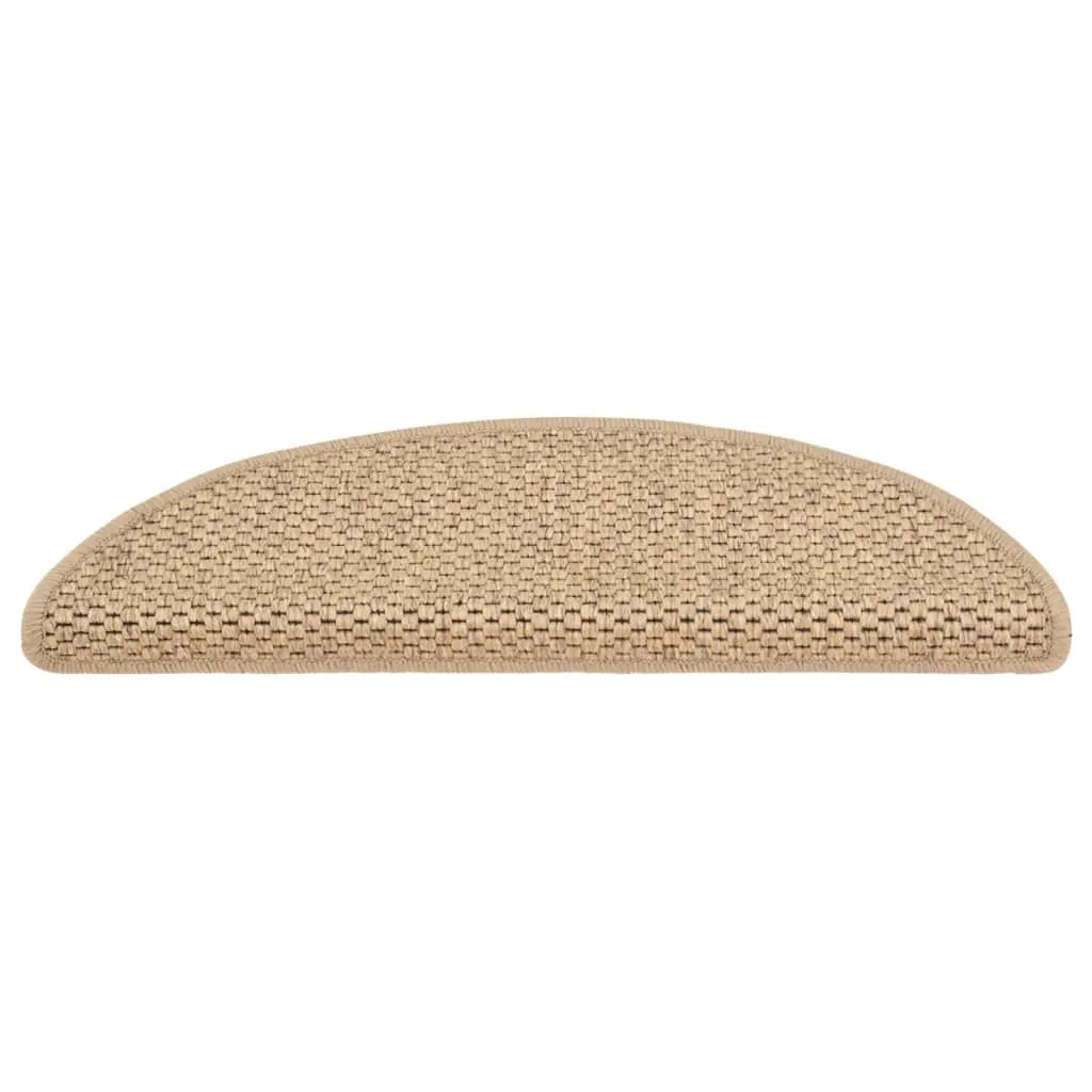 Stair Mats Self-adhesive Sisal-Look 15 pcs 56x17x3 cm Sand