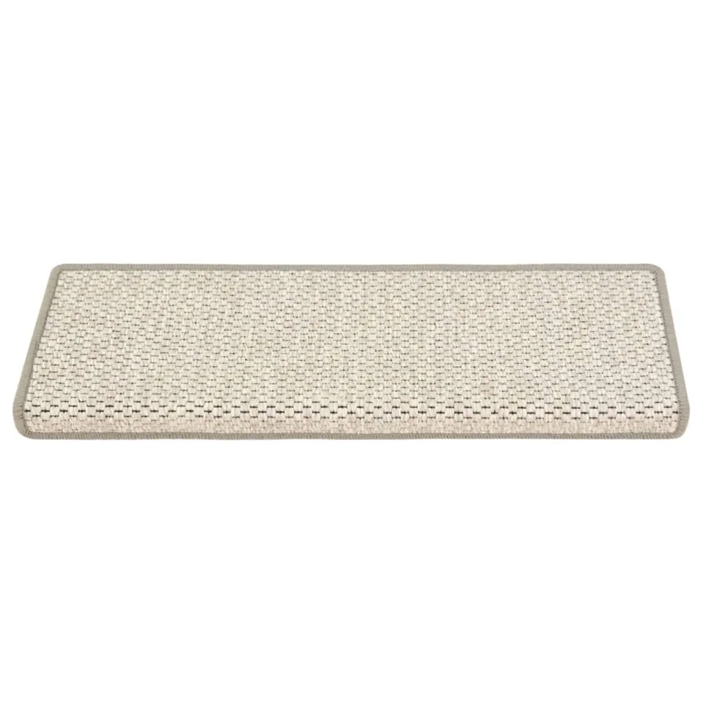 Stair Mats Self-adhesive Sisal-Look 15 pcs 65x21x4 cm Beige