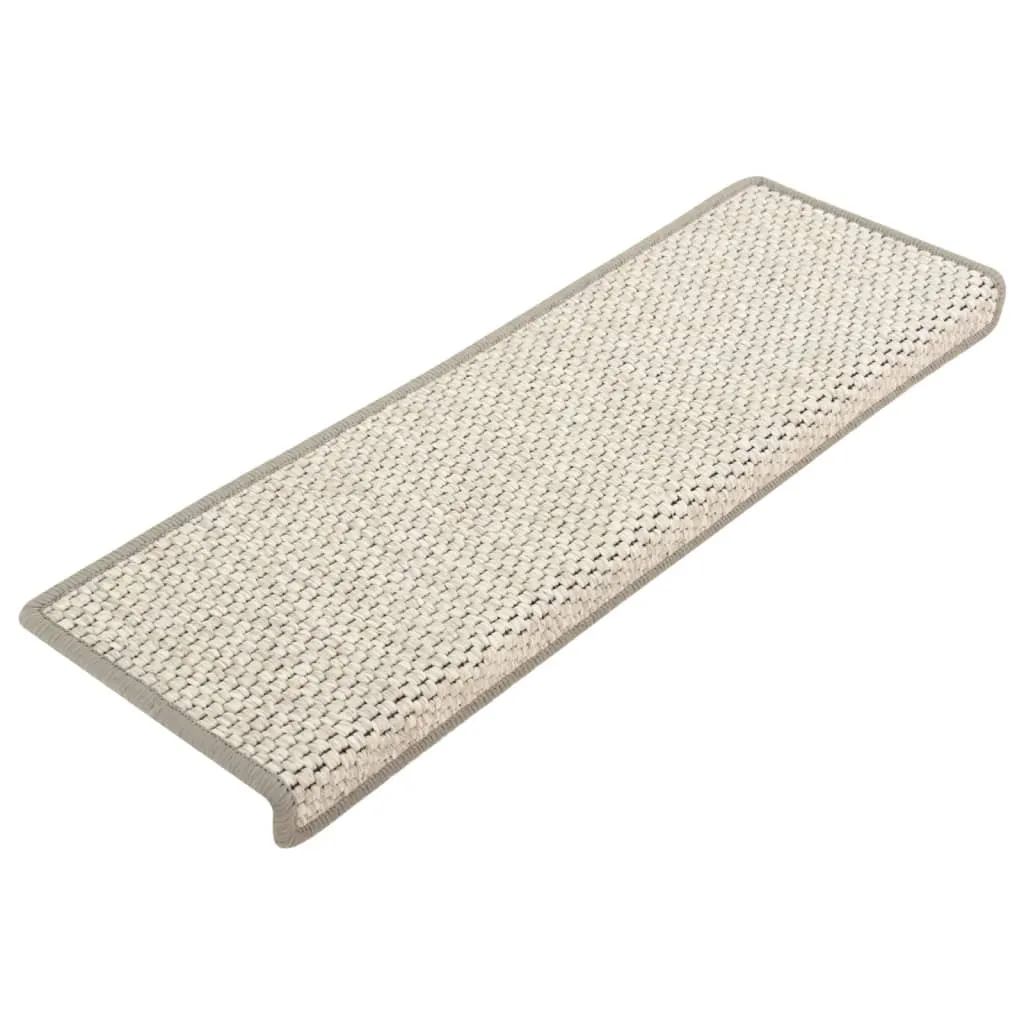 Stair Mats Self-adhesive Sisal-Look 15 pcs 65x21x4 cm Beige