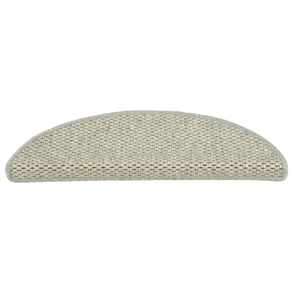 Stair Mats Self-adhesive Sisal-Look 15 pcs 65x21x4 cm Grey