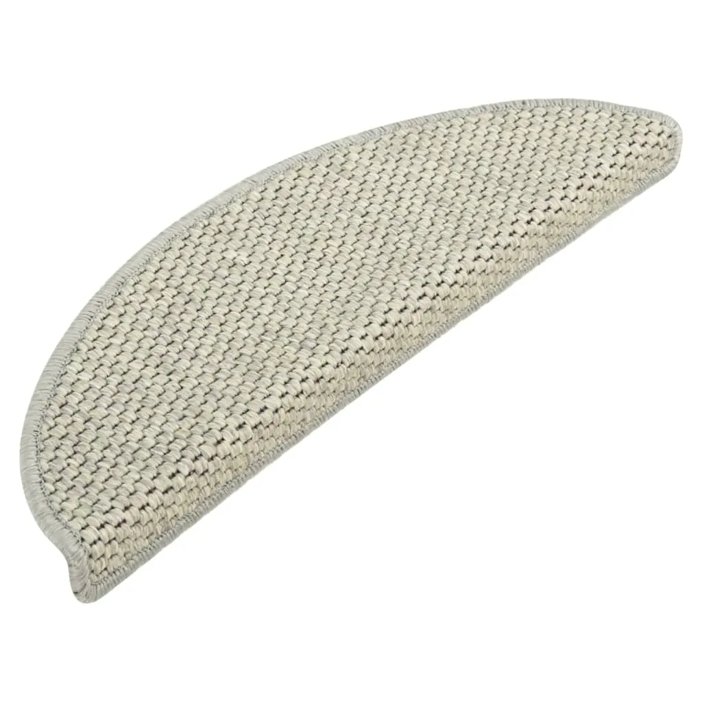 Stair Mats Self-adhesive Sisal-Look 15 pcs 65x21x4 cm Grey