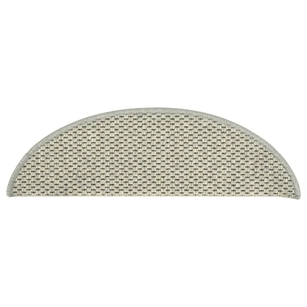 Stair Mats Self-adhesive Sisal-Look 15 pcs 65x21x4 cm Grey