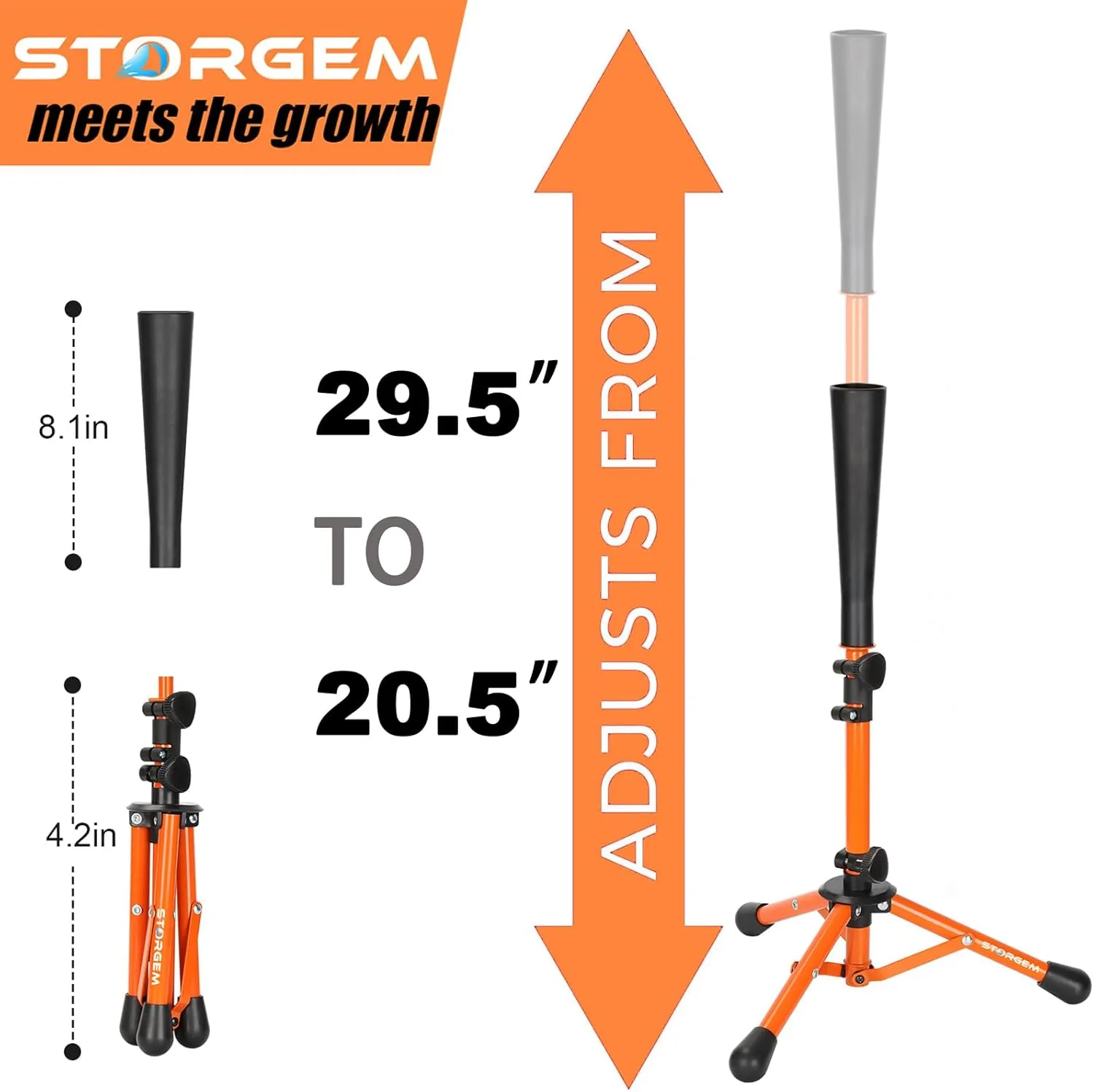 Storgem Baseball and Softball Tee,Batting Tee for Kids,Baseball Tees for Hitting,T Ball Training Stand,Easy Height Adjustment