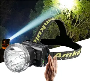 Super Bright Headlamp,USB C Led Rechargeable Head Lamp, Waterproof Headlight for Forehead-72H Battery Life, 90adjustable Sensor Headlamps Flashlight for Outdoor Hunting,Camping,Fishing(500m Beam)