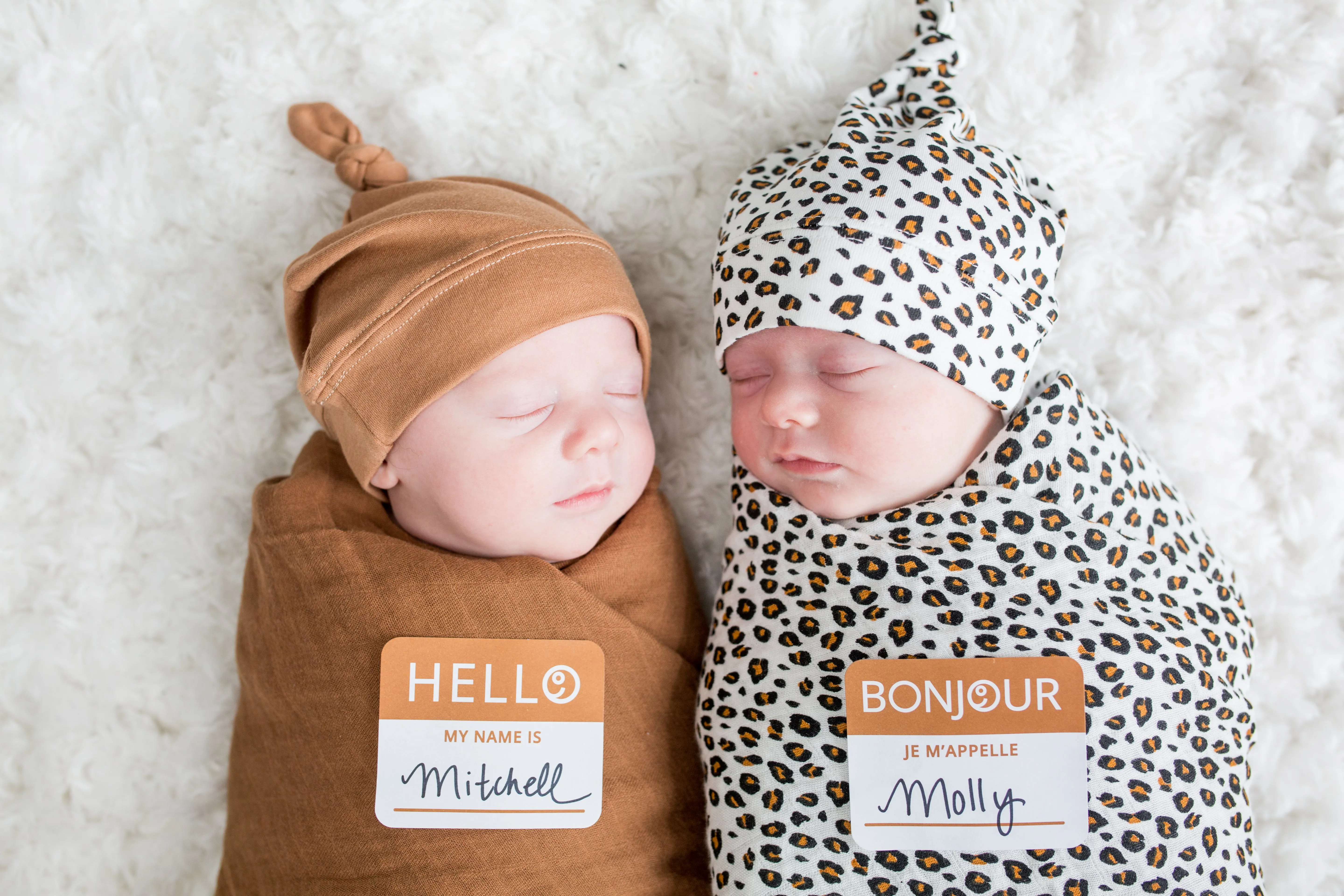 Tan Bamboo Hat and Swaddle Gift Set by Lulujo