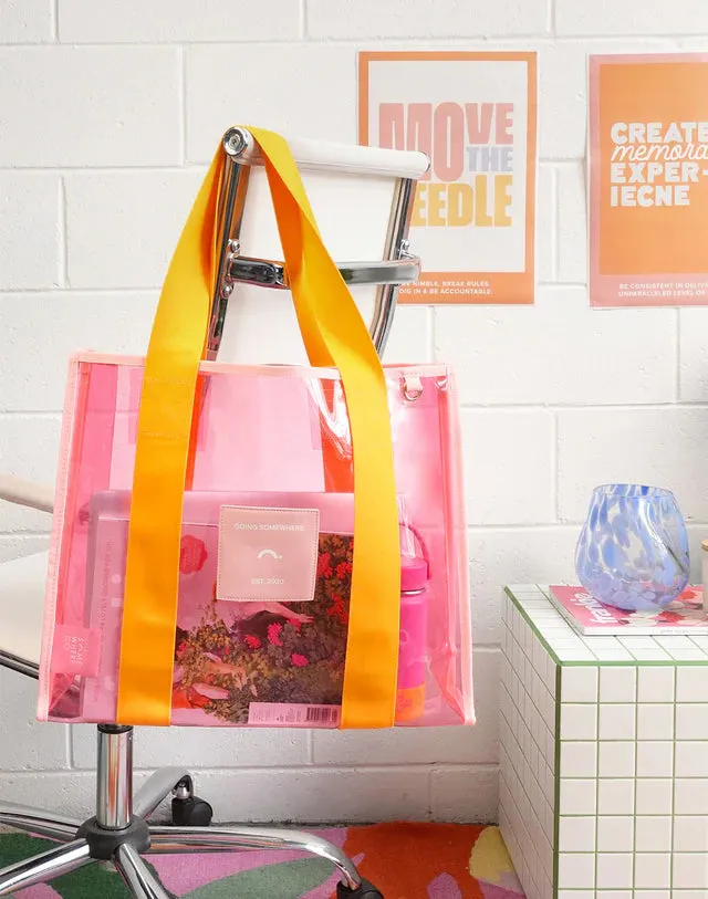 The Somewhere Co. Cheeky Tote - Orange & Pink