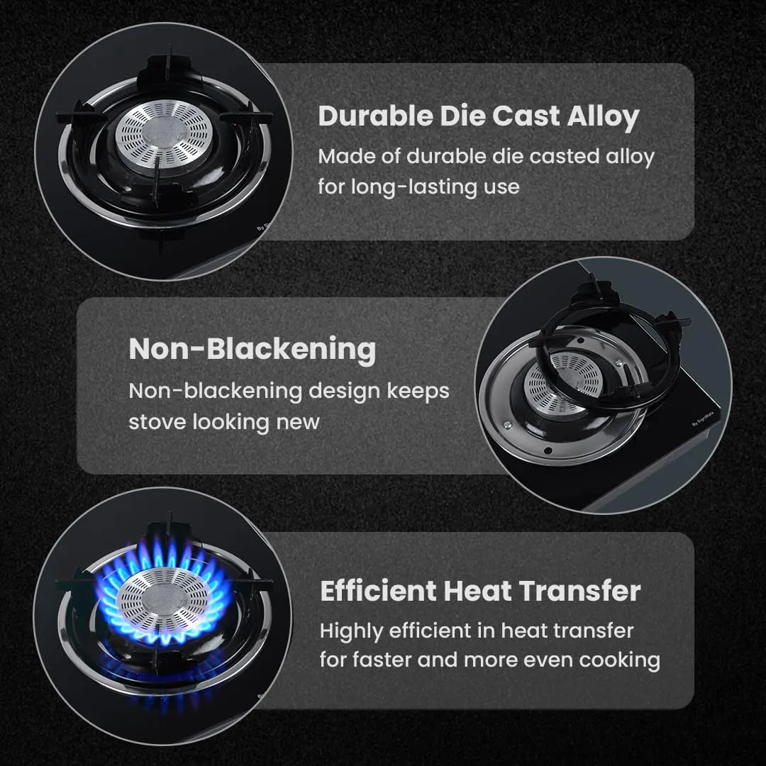 Thermador Gas Stoves | Premium Glass Hob | For Efficient Cooking by Home Chefs | Heavy Pan Support 5 Burner Design Scratch-Resistant |
