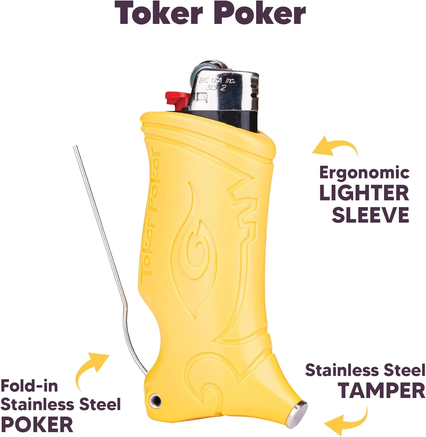 Toker Poker - Bic Lighter Case Multi Tool, Funguy Design, All Inclusive Tool for Camping and Other