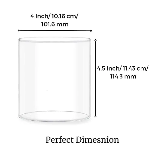 True Decor Akhand Diya Glass Cover Big Size Akhand Jyoti Diya Glass Big Size (Height: 4.5 Inch Width: 4 Inch)