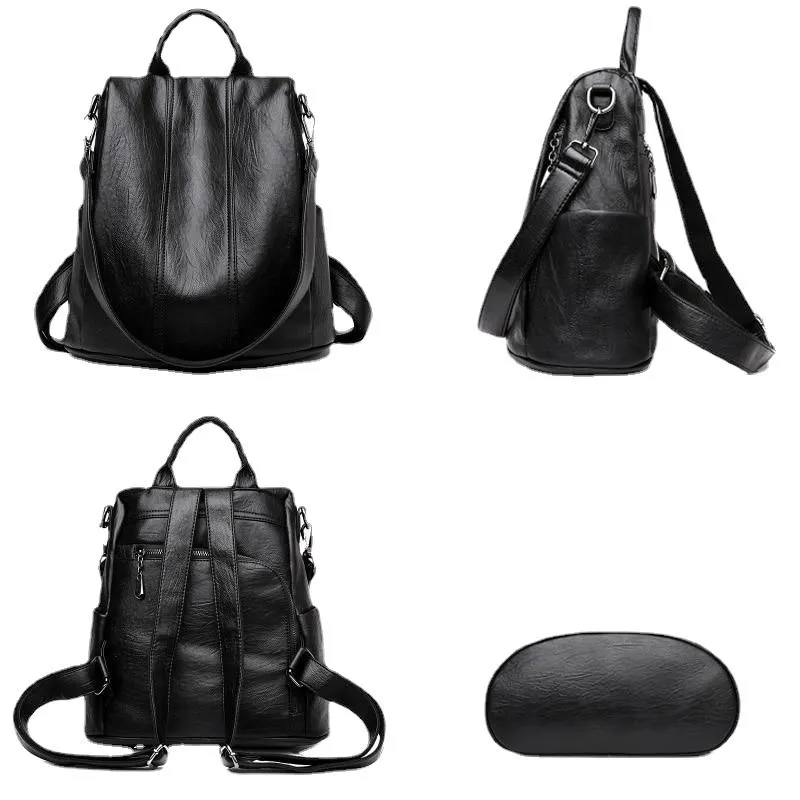 Waterproof Anti-theft Women's Multifunctional Leather Backpacks