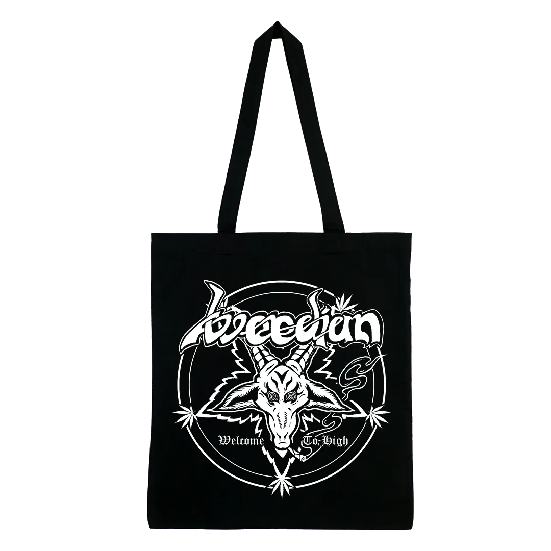 Weedian - Welcome To High White Logo Tote Bag - Black