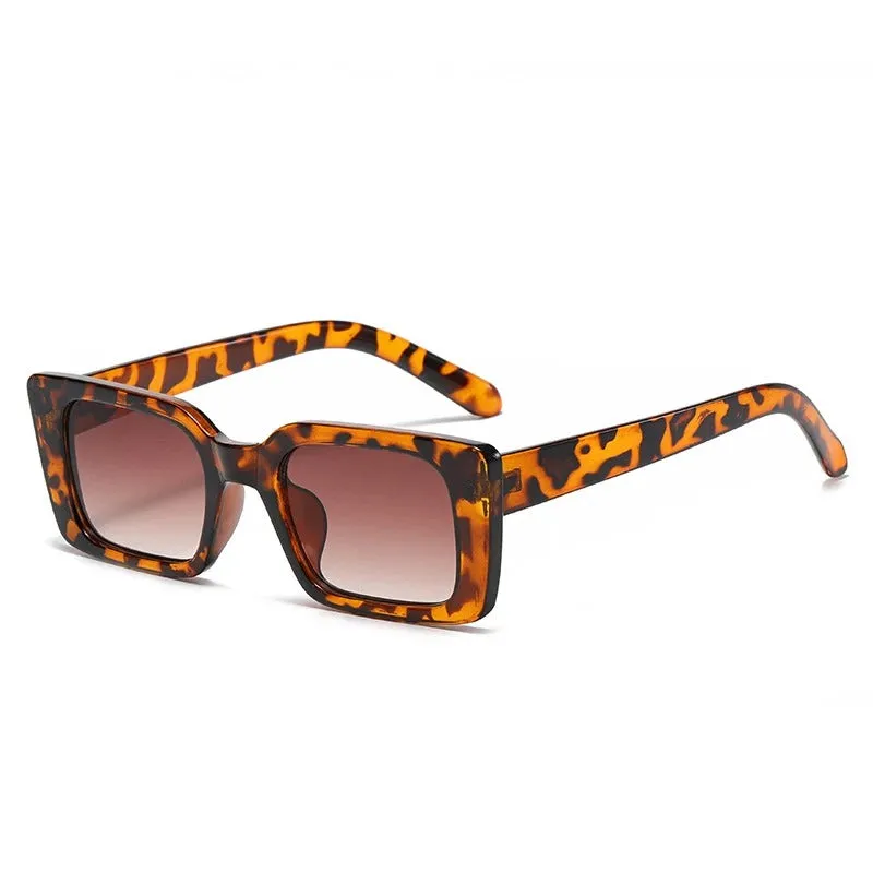 Women's Vintage Small Rectangle Frame Sunglasses with UV Protection