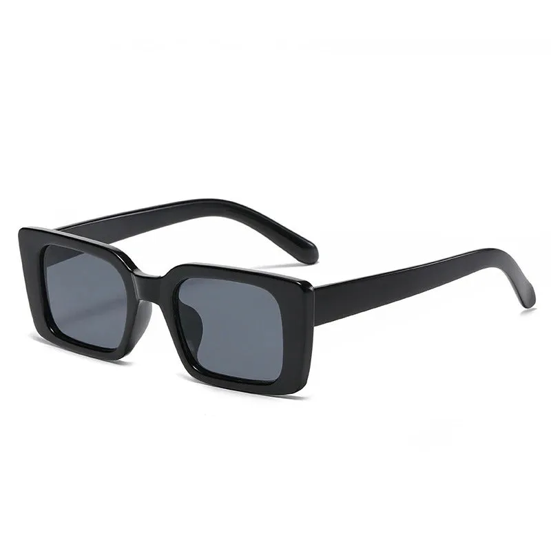 Women's Vintage Small Rectangle Frame Sunglasses with UV Protection