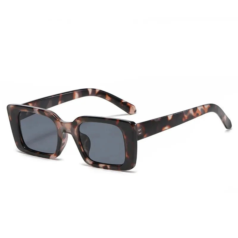 Women's Vintage Small Rectangle Frame Sunglasses with UV Protection