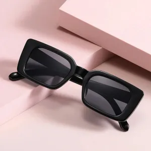Women's Vintage Small Rectangle Frame Sunglasses with UV Protection
