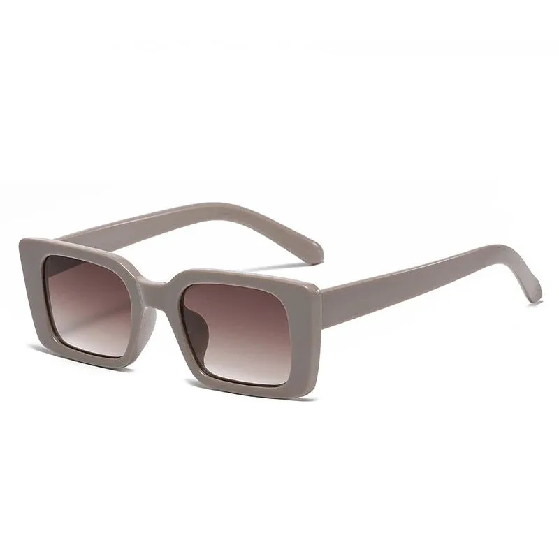 Women's Vintage Small Rectangle Frame Sunglasses with UV Protection