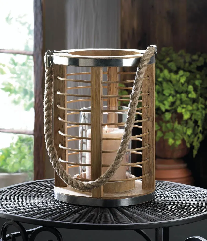 Wooden Strand Candle Lantern
