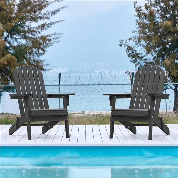 Yaheetech Folding Adirondack Chair Set of 2