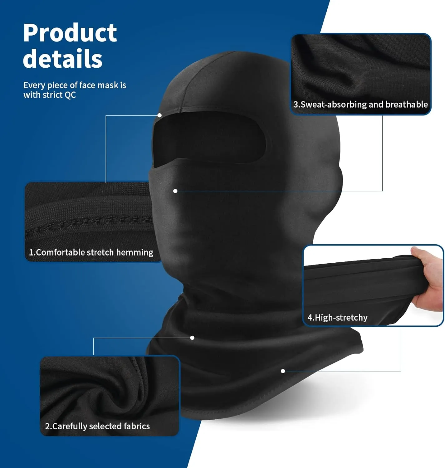 YESLIFE 2 Pieces Ski Mask, Balaclava Face Mask for Men and Women  Skiing, Snowboarding, Motorcycle & UV Protection