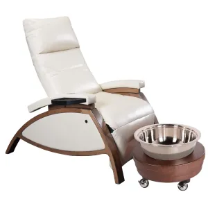 ZG Dream Lounger Pedicure Chair Package with Silver Bowl and Roll Up