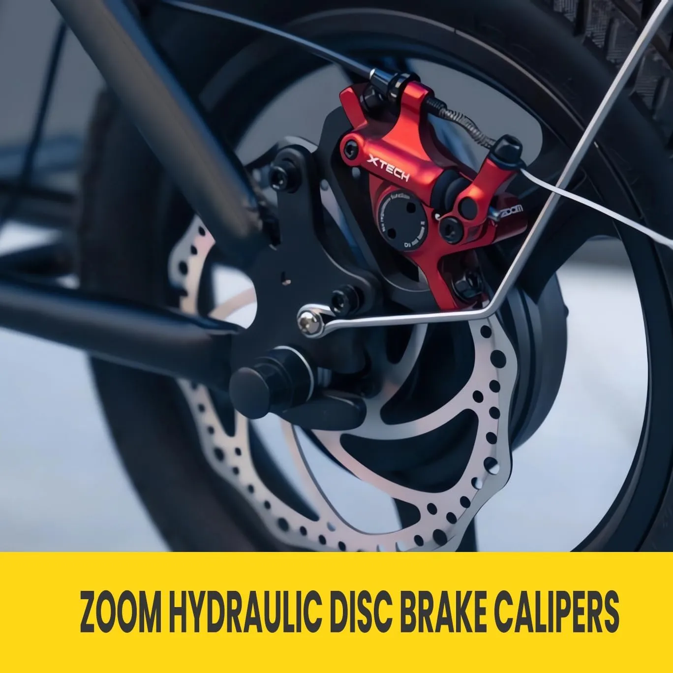 Zoom Hydraulic Disc Brake Calipers: HB-100 MTB Bike Disc Brakes Front & Rear Caliper Set for Mountain, Road Bicycle and E-Bike