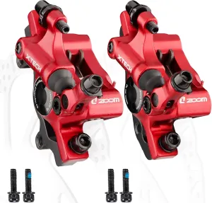 Zoom Hydraulic Disc Brake Calipers: HB-100 MTB Bike Disc Brakes Front & Rear Caliper Set for Mountain, Road Bicycle and E-Bike